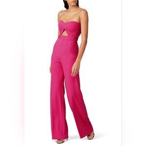 Katie May Ray Jumpsuit, Size SMALL, Elegant Pink Strapless Jumpsuit